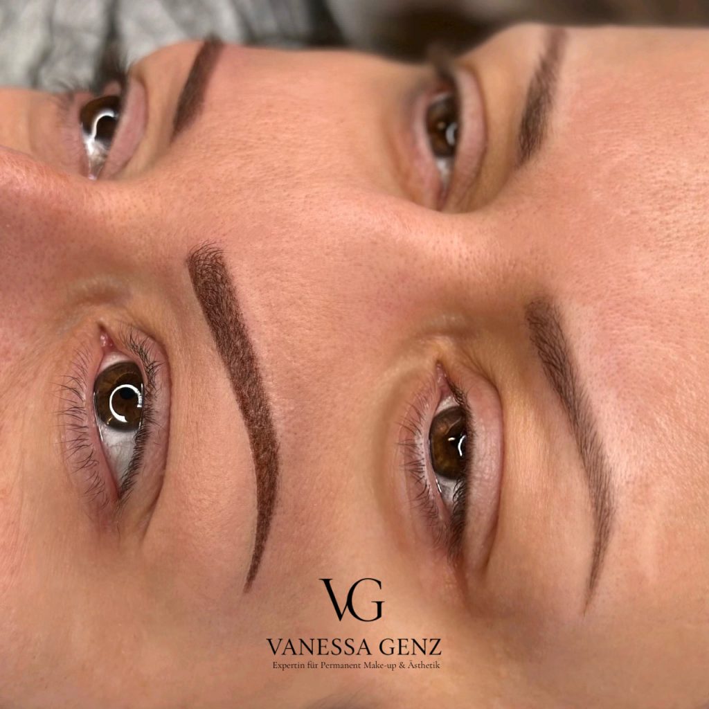 Powderbrows (links: frisch pigmentiert, rechts: abgeheilt)